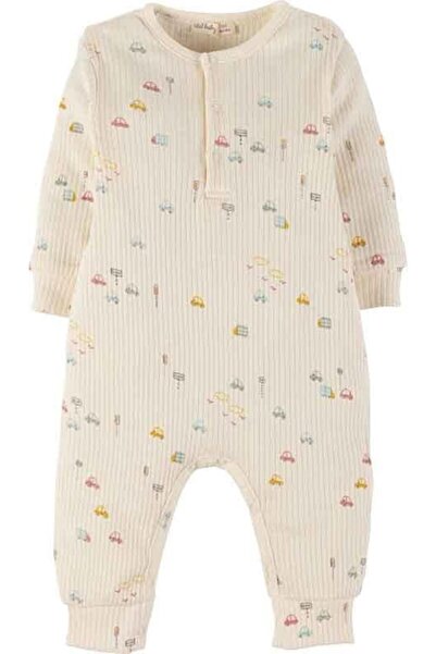 İdilbaby&Mamino İDİLBABY&MAMİNO erkek bebek araba desen organik pamuk tulum