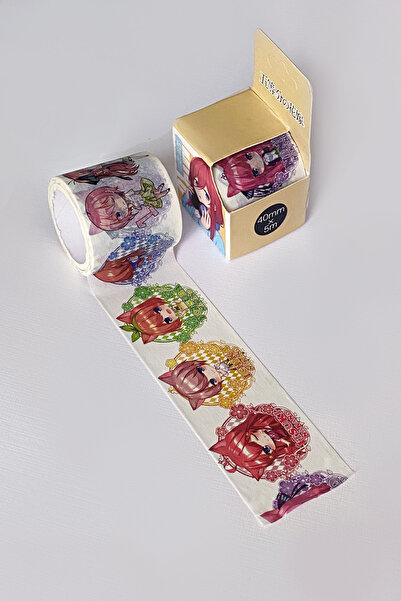 Vox Art Anime Washi Kağıt Bant Büyük Boy - 4 cm - 5 Metre - Krem