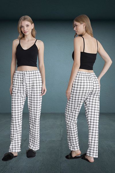 DONEX Thick Raised Fabric Printed Women's Pajama Bottoms