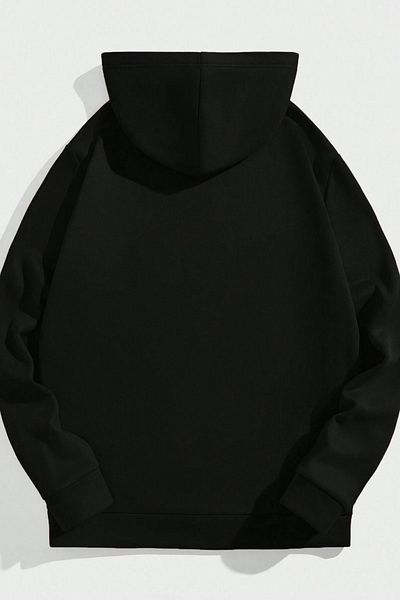 Know Black Oversize Unisex Sweatshirt - 3 Thread, I Dont Care Print, Hooded Hoodie