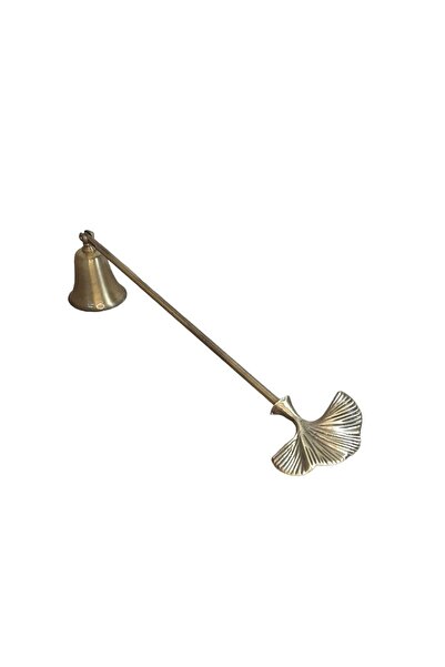 Mercan Tasarım Atölyesi Gingko Yapraklı Mum Söndürücü Eskitme Antik