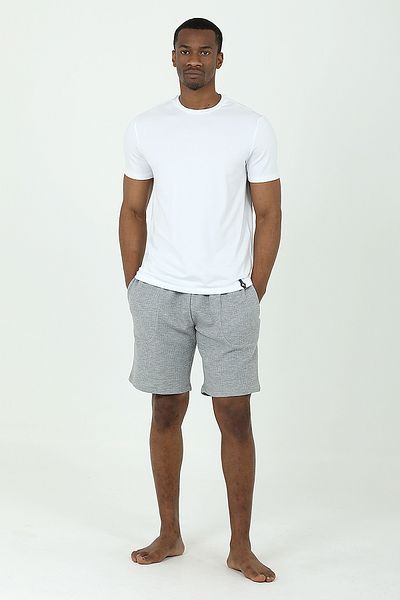 Damat Groom Waffle Shorts and T-shirt Set - GRAY