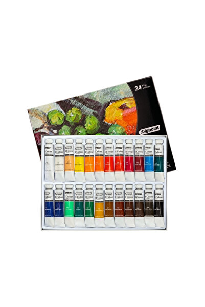 Bigpoint | Fine Artist's Serisi Yağlı Boya Seti, 12 ml Hazneli Yoğun Pigmentli Yağlı Boya, 24 Farklı