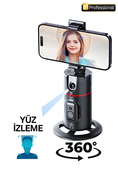 Abbruch Profesyonel 360 Derece Yüz Takipli Gimbal Telefon Sabitleyici Tripod Fotoğraf/Video/Selfie/Reels