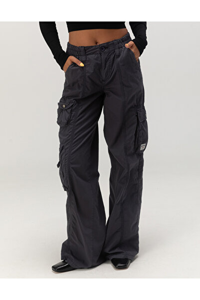 september island Dionne Navy Blue Parachute Fabric Cargo Pants