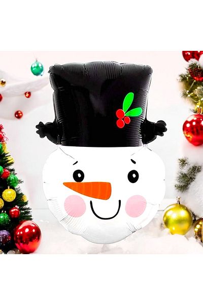 parti sürprizi Snowman Foil Balloon with New Year's Party Hat 1 Piece