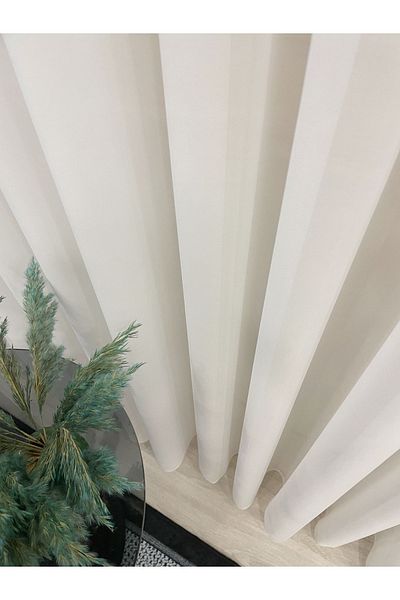 Brillant Crepe Tulle Soft Textured 1/3 Sik Pleat - Ecru Tulle Curtain