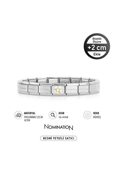 NOMİNATİON Italy Composable 18K Altın Yıldız ve Çelik Bileklik SILVER