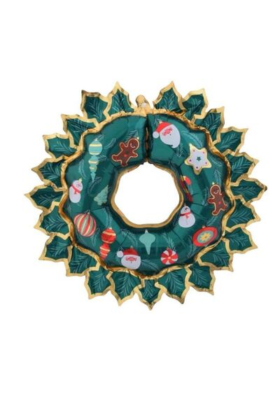 parti sürprizi Yılbaşı Partisi Kapı Süsü Çelenk Şekilli Folyo Balon