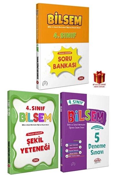 Editör Yayınevi Data Yayınları 4. Sınıf Bilsem Soru Bankası+Şekil Yeteneği+Ed...