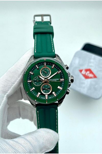 Lee Cooper Men's Watch New Season Silicone Green Color Function with Calendar