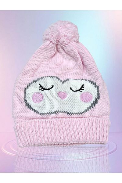 SeaBubbles Baby Girl Knitwear Beret with Eyelashes