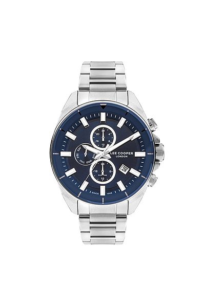 Lee Cooper Men's Watch New Season Silver Inside Blue Function with Calendar
