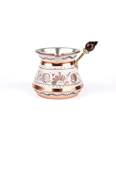 Zinnun White Coffee Pot with Copper Mine Embroidery