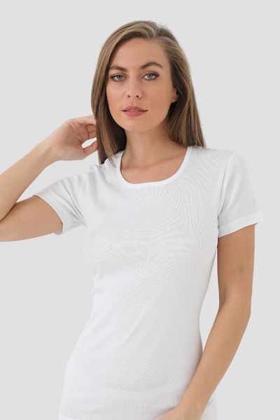 Arma Yıldız Γυναικείο T-Shirt White Rib - Κοντό μανίκι, 100% βαμβάκι, εσώρουχο