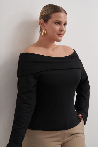 MYLİNE Open Shoulder Knitwear Blouse