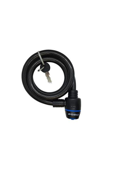 Zozo 15x1000 Mm Anahtarlı Bisiklet Kilidi Siyah