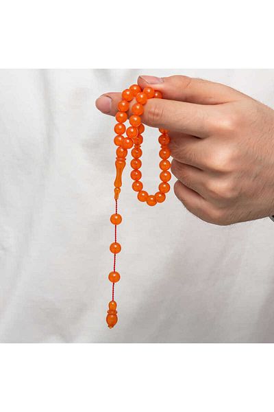 Moka Shopin Mokashopin Round Clamping Amber Rosary