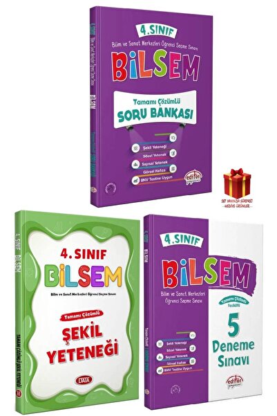 Editör Yayınevi Editör Yayınları 4. Sınıf Bilsem Soru Bankası+Data 4. Sınıf B...