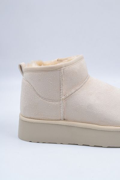 Sister in Love Γυναικείες μπότες Uggy Eva Mini Suede με γούνινη εσωτερική χοντρή σόλα