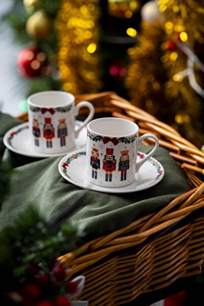 ACAR Santa Yılbaşı 2 Kişilik Kahve Fincanı Takımı - 90 ml