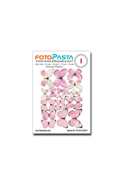 fotopasta Yenilebilir Kesilmiş Gofret Kelebek No 1