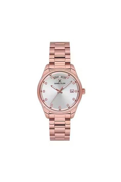 Daniel Klein Dk.1.13718-4 Day and Date Display Water Resistant Rhinestone Design Rose Women's Watch