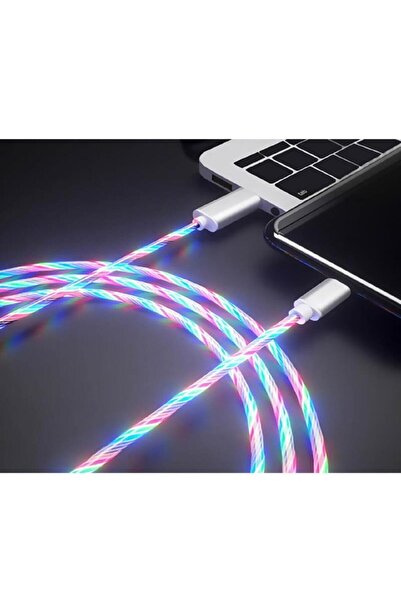 SANEC Manyetik Data Ve Hızlı Şarj Kablosu Led Işıklı Micro Usb Rgb