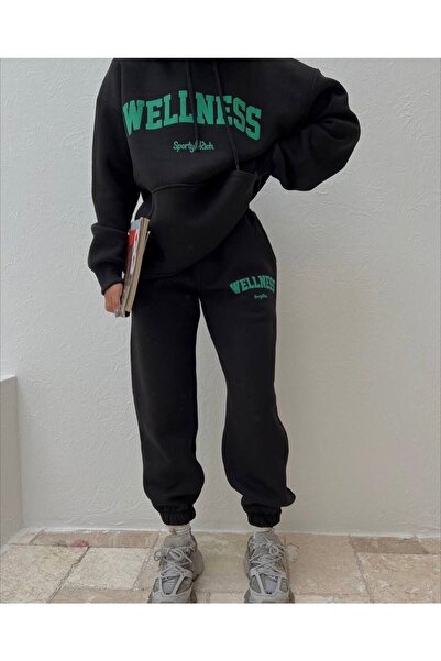 Frisson Σετ φόρμας για νεαρές γυναίκες με κουκούλα και χειμερινό σχέδιο Welln...