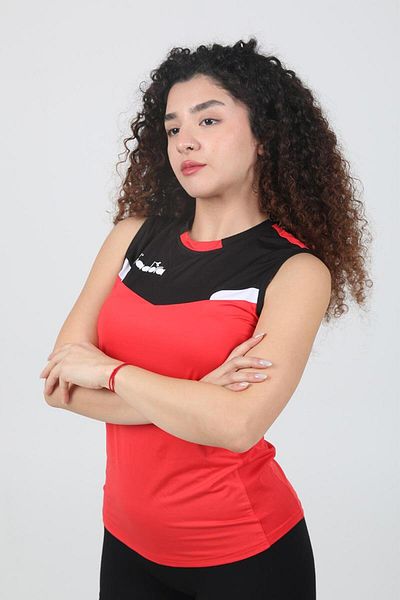 Diadora Elens Women's Volleyball T-Shirt - Red Black