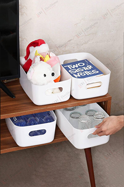 Alacarte 6 Pieces 3.5 Liter Cabinet and Refrigerator Organizer, Bathroom, Kitchen Organizer Basket Set - White