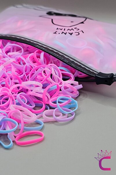 Cinderella Set de 1000 de catarame din cauciuc pentru fetiță, moale, mată, co...