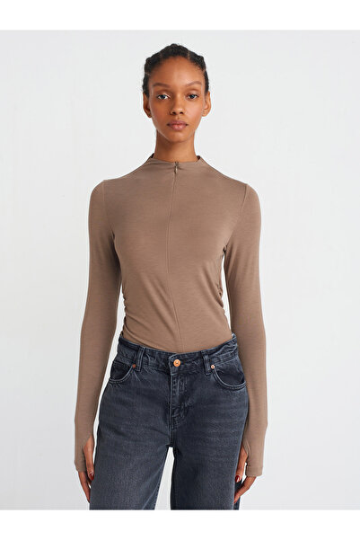 Dilvin 31420 Μακρυμάνικο μπαλάκι-μινκ στο πλάι