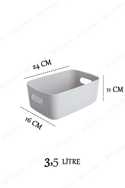 Alacarte 4 Pcs 3.5 Liter Cabinet and Refrigerator Organizer - Bathroom and Kitchen Organizer White Basket Set