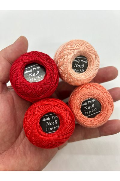 ALMİŞ Almiş Perle Etamin-Cross-Stitch 4 Thread Set (10 Gr-No:8)
