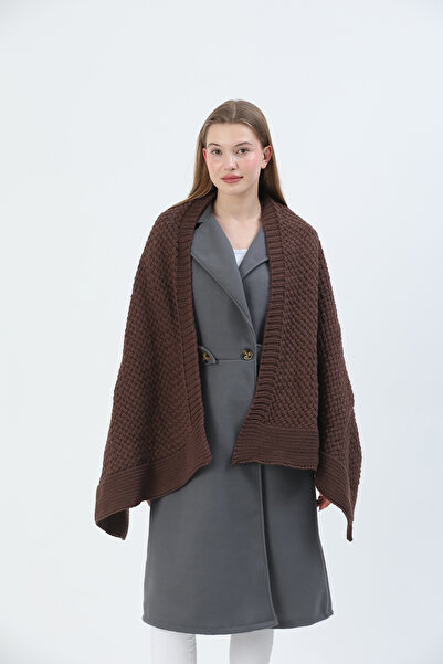 Sheilar شال تريكو محبوك على شكل سلة