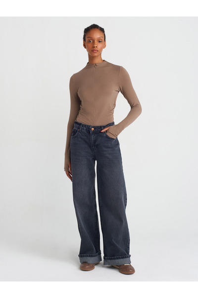 Dilvin 31420 Μακρυμάνικο μπαλάκι-μινκ στο πλάι