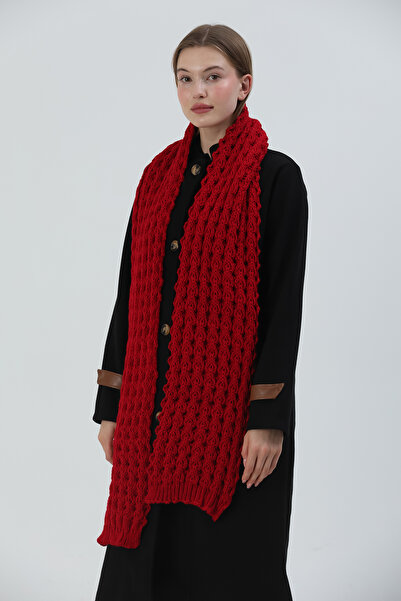 Sheilar Desenli Triko Örgü Atkı