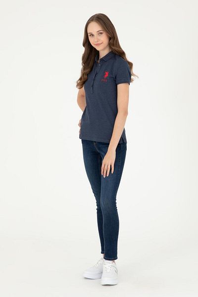 U.S. Polo Assn. Tricou de bază cu gât polo pentru femei 1806733