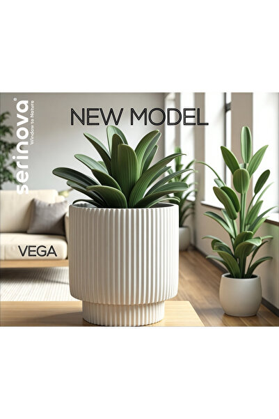 KıtayGroup Vega Model Büyük Dekoratif Modern Saksı Ve Vazo 30 Lt ( 36.6 Cm X 36.6 Cm ) Iç Hazneli