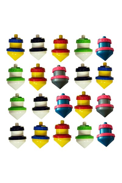 Genel Markalar Dönen Topaç 20'li Paket - Basmalı Dönen Topaç - Plastik Otomatik Dönen Topaç