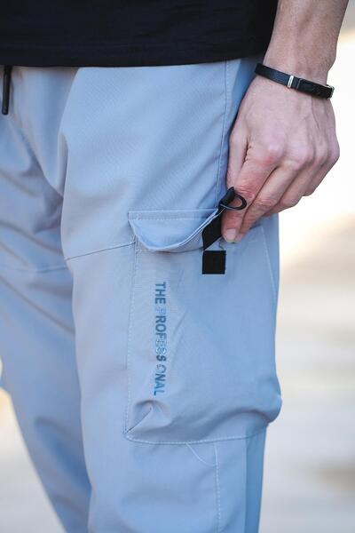 Oksit Tiziano Kort Paraşüt Düz İpli Paça Kargo Cepli Erkek Eşofman Alt