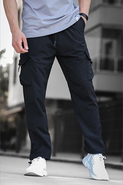 Oksit Tiziano Kort Parachute Straight Drawstring Men's Tracksuit Bottom with Cargo Pocket