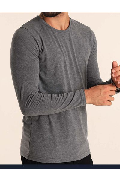 Mikro Tricou de bază Lycra cu mânecă lungă pentru bărbați