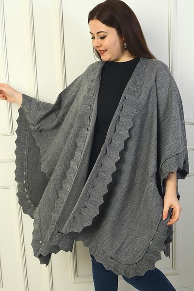 By Saygı Poncho acrilic de mărime mare tăiat cu laser pentru femei