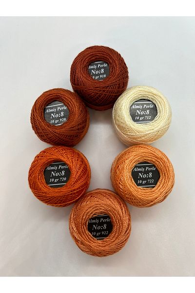ALMİŞ Alış Perle Etamin-Cross Stitch 6'Li Thread Set (10 Gr-No:8)