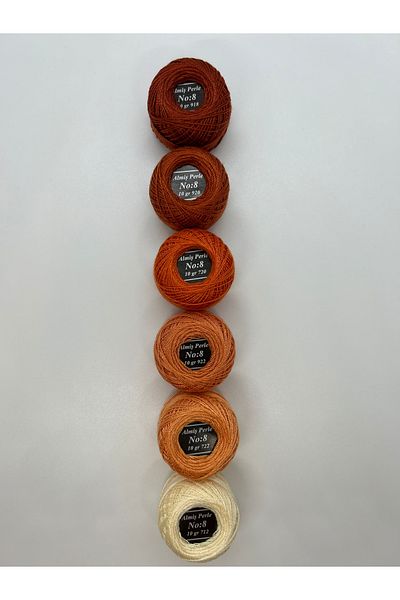 ALMİŞ Alış Perle Etamin-Cross Stitch 6'Li Thread Set (10 Gr-No:8)