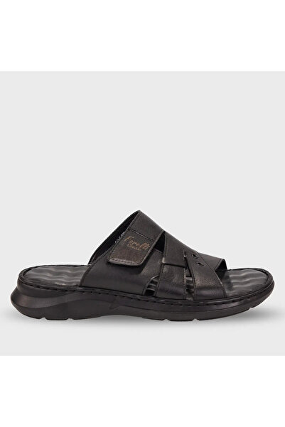 Forelli BERKE-G Erkek Deri Terlik Siyah
