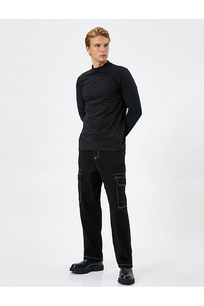 Koton Μακρυμάνικο T-shirt Basic μισό λαιμόκοψη