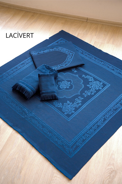 GONCA TEKSTİL Etamin Dikişsiz Işlemelik 4'lü Bohça Seccade Takımı